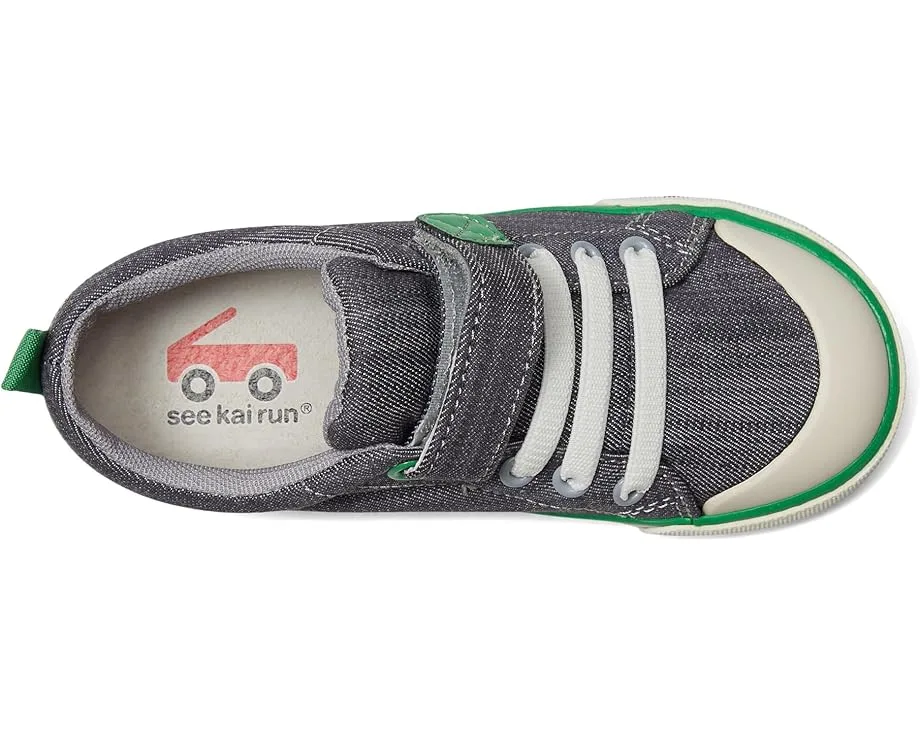 Кроссовки See Kai Run Stevie II (Toddler/Little Kid), Grey Denim/Green — фото 2