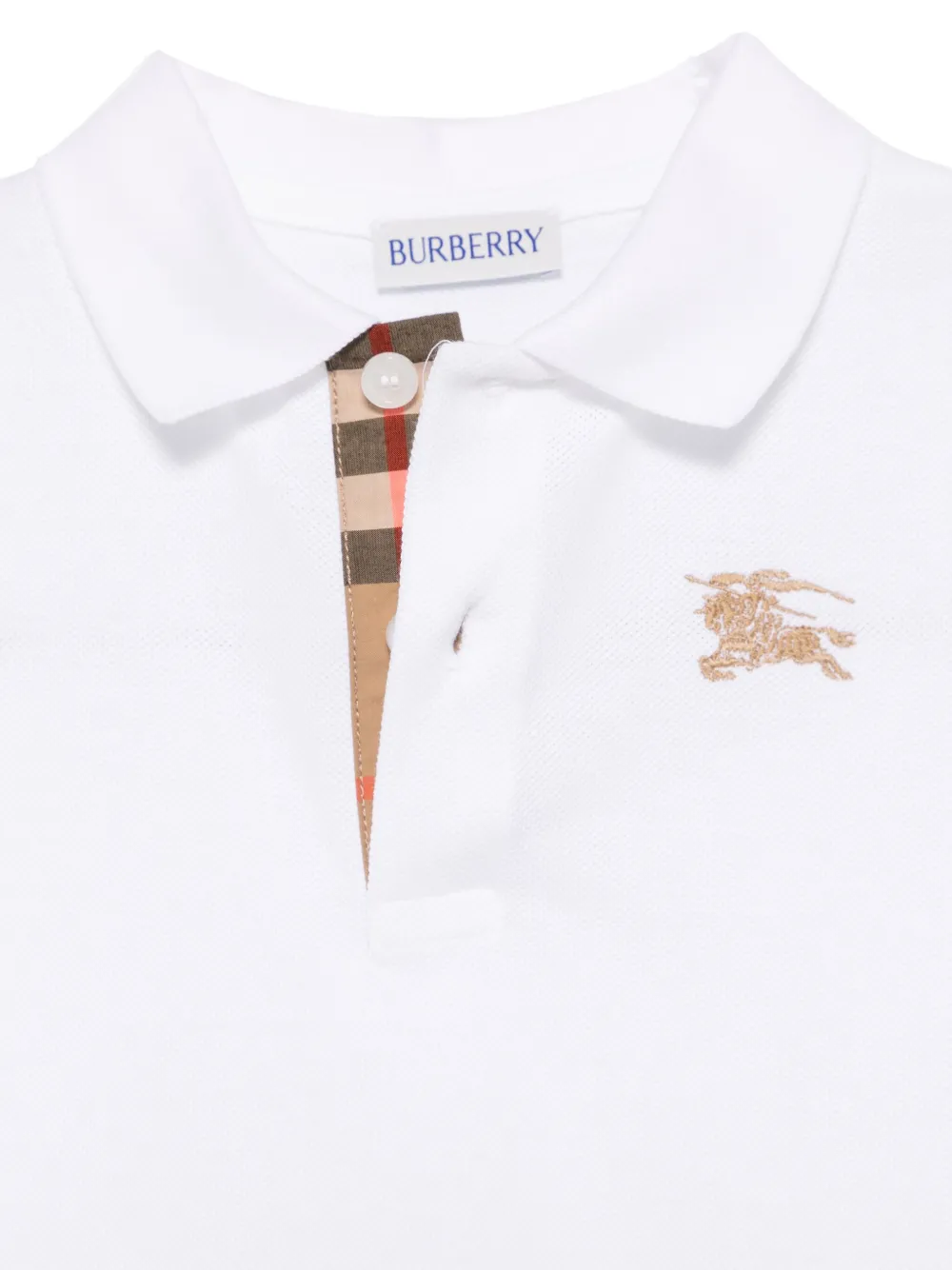 Рубашка поло с короткими рукавами BURBERRY KIDS, белый — фото 3