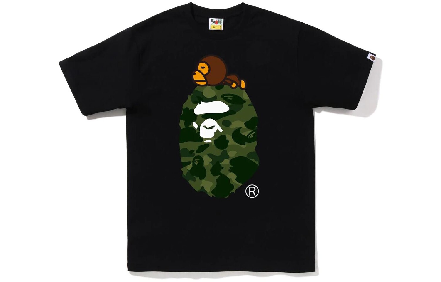 Футболка BAPE Color Camo Milo On Big Ape FW22 A Bathing Ape, черный/фиолетовый — фото 4