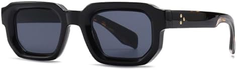 

Модные квадратные солнцезащитные очки с заклепками для женщин, солнцезащитные очки UV400 в стиле ретро с градиентом, мужские солнцезащитные очки в стиле панк MTZJH, Black Leopard Grey