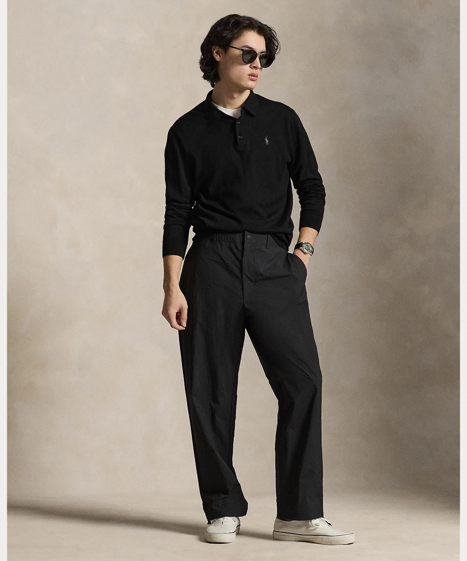 Мужские брюки Polo Ralph Lauren Prepster из нейлона чёрные
