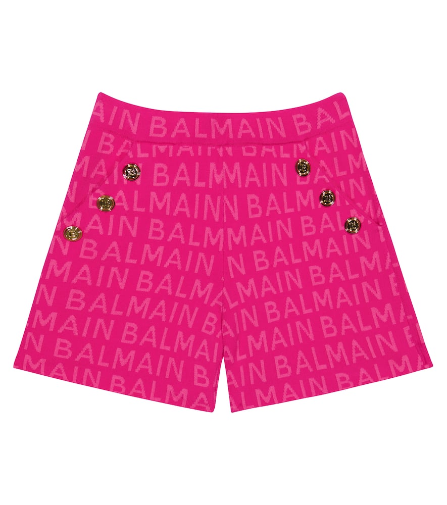 

Шорты из хлопкового джерси с логотипом Balmain Kids, 514rs-Fuxia/Rosa