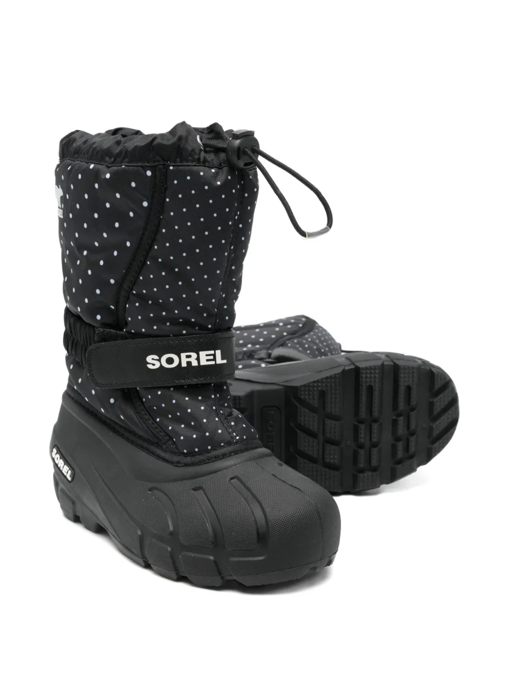 Сапоги с ремешком в горошек Sorel Kids, черный — фото 2