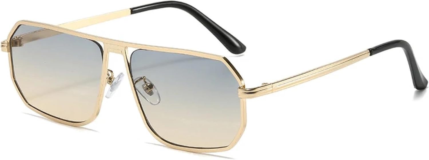 

Классические солнцезащитные очки для женщин и мужчин, модные, стильные, роскошные, популярные, металлические, для активного отдыха, путешествий, с защитой от УФ-излучения UV400 TKKTLLT, Gold Green Tea