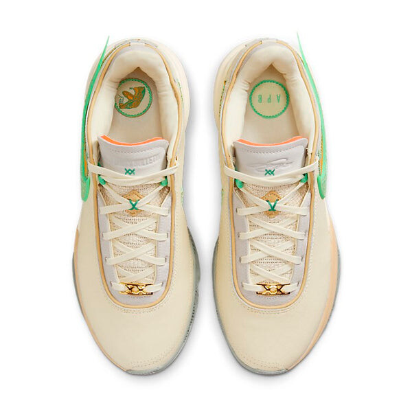 Кроссовки Nike LeBron 20 'FAMU Coconut Milk', цвет coconut milk/electric algae/vivid orange/sesame/mica green/phantom — фото 3