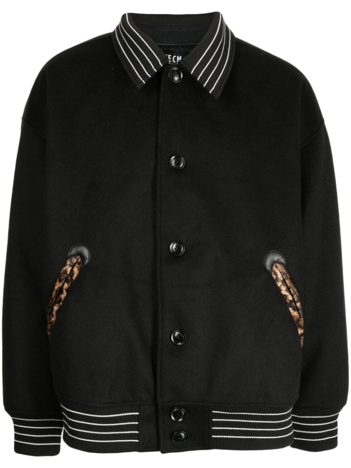 

Five Cm striped-edge twill bomber jacket, черный
