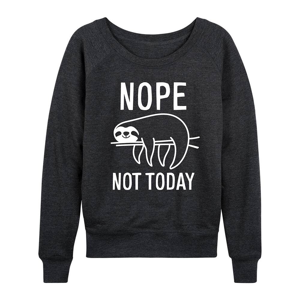 

Легкий свитшот из френч-терри размера плюс Nope Not Today Sloth Licensed Character, цвет Heather Charcoal