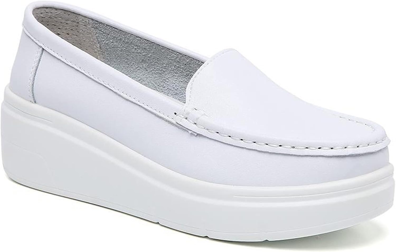 

Медицинская обувь для женщин с поддержкой свода стопы, дышащие стойкие к скольжению туфли на танкетке для медсестер, легкие удобные обувь для работы в здравоохранении для женщин и мужчин, на весну/лето Wcxty, белый