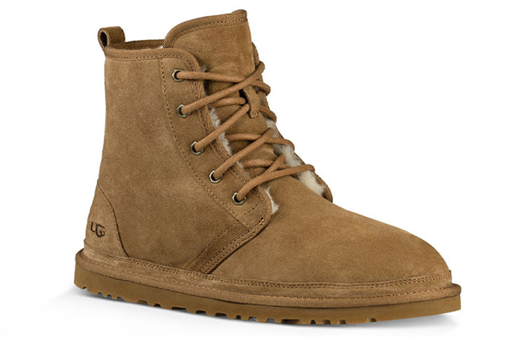 Мужские зимние ботинки UGG Harkley замшевые средней высоты, светло-коричневый — фото 4