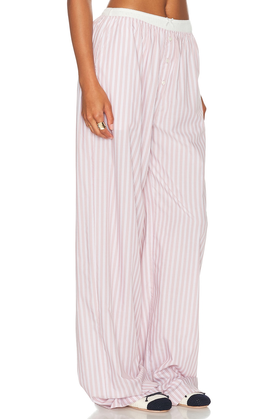 

Домашние брюки из поплина с широкими полосками Helsa, цвет Mauve Stripe