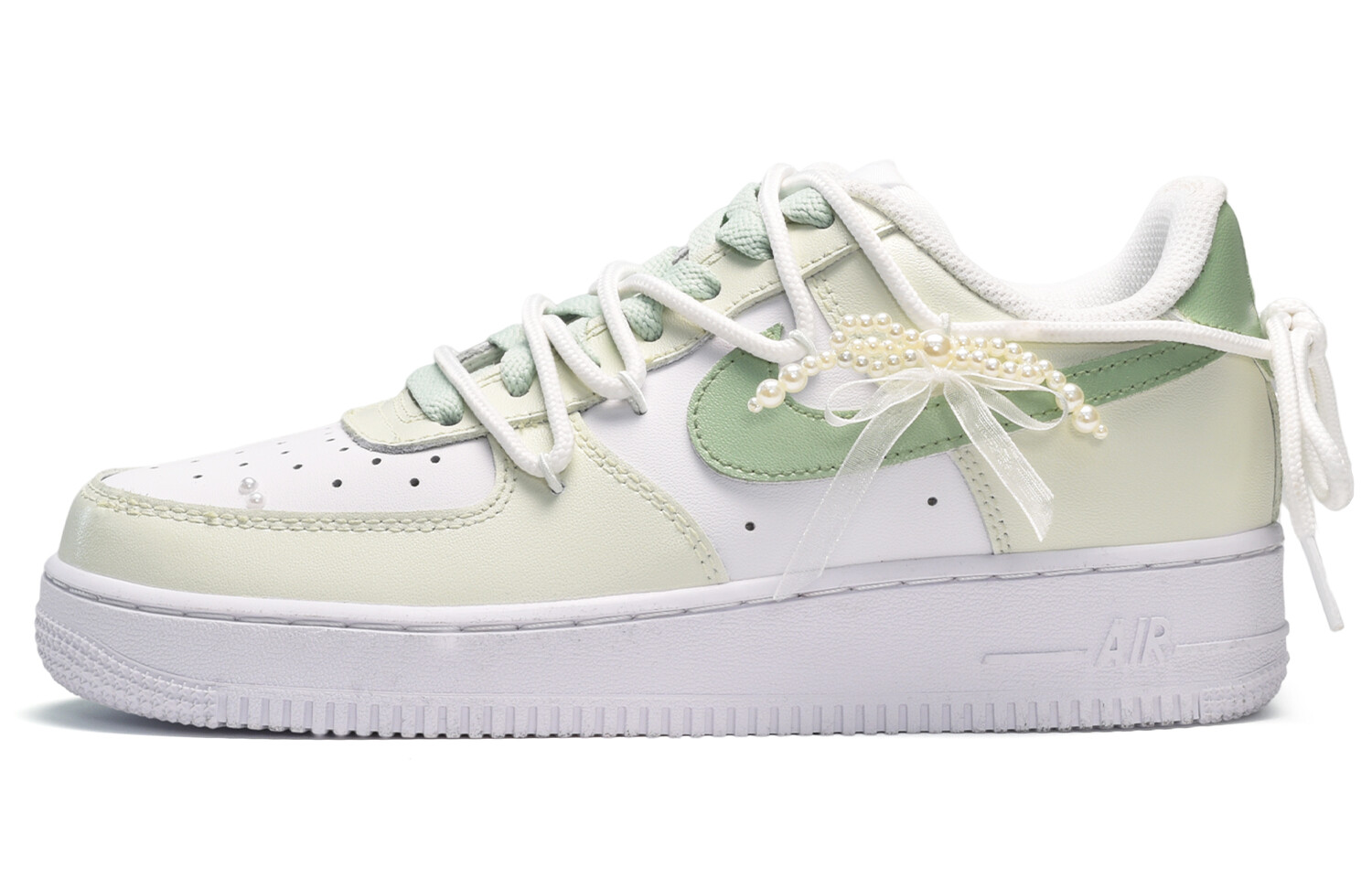 

Кроссовки Nike Air Force 1 Skateboard Shoes Women's Low-Top White Green