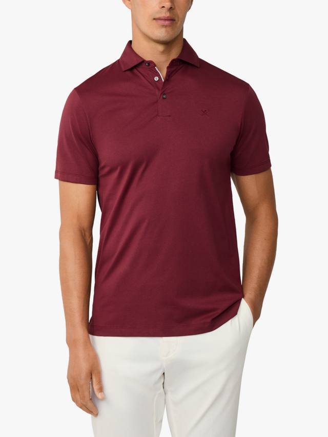 

Классическая поло с коротким рукавом из пима-хлопка Hackett London, Burgundy Red