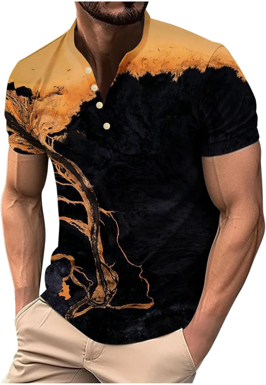 

Футболка Muscularfit с принтом и четверть-молнией