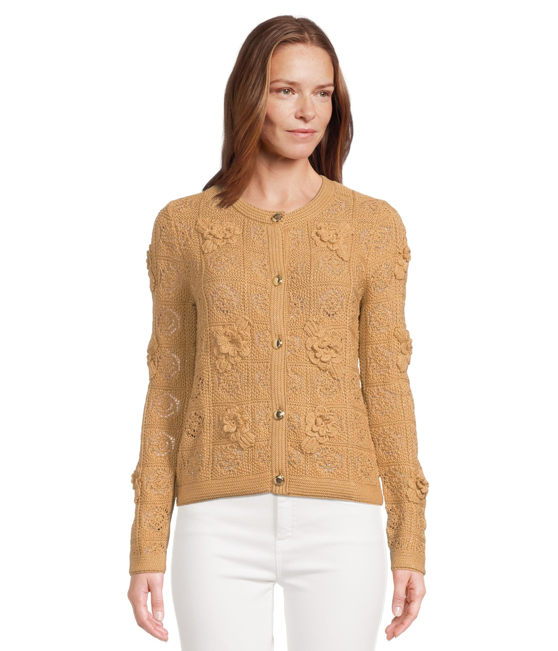 

Свитер Lilly Pulitzer Lenalie Cardigan, цвет Rattan Metallic Garden Crochet