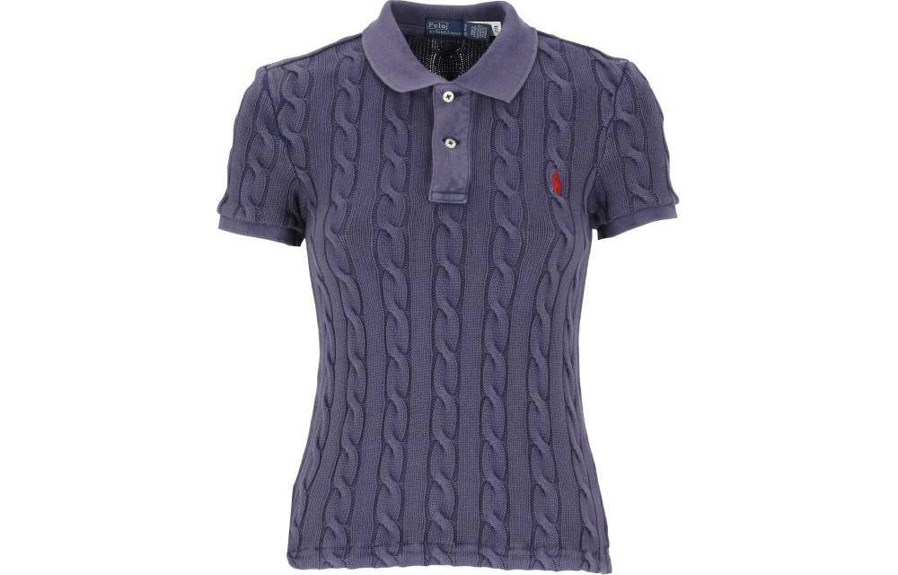 

Вязаный топ-поло с вышивкой Polo Pony Polo Ralph Lauren, фиолетовый