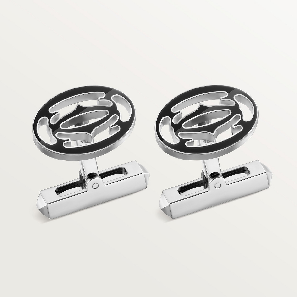 

Запонки Cartier Boutons de manchette Double C de Cartier, цельное серебро