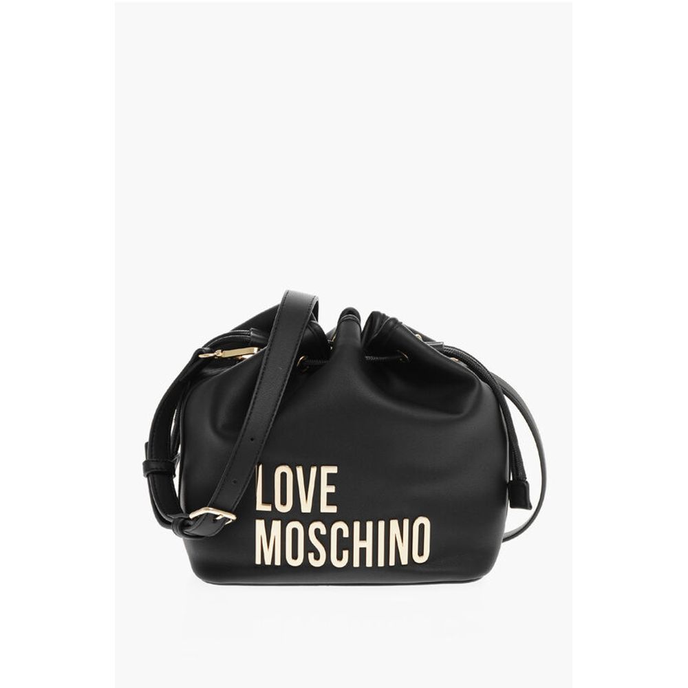 

Сумка-ведро LOVE из искусственной кожи с золотым макси-логотипом Moschino, Black