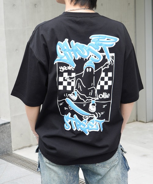 

Футболка с коротким рукавом, принт Ghost Foam Back Print Big Silhouette, бренд ILL'S, черный