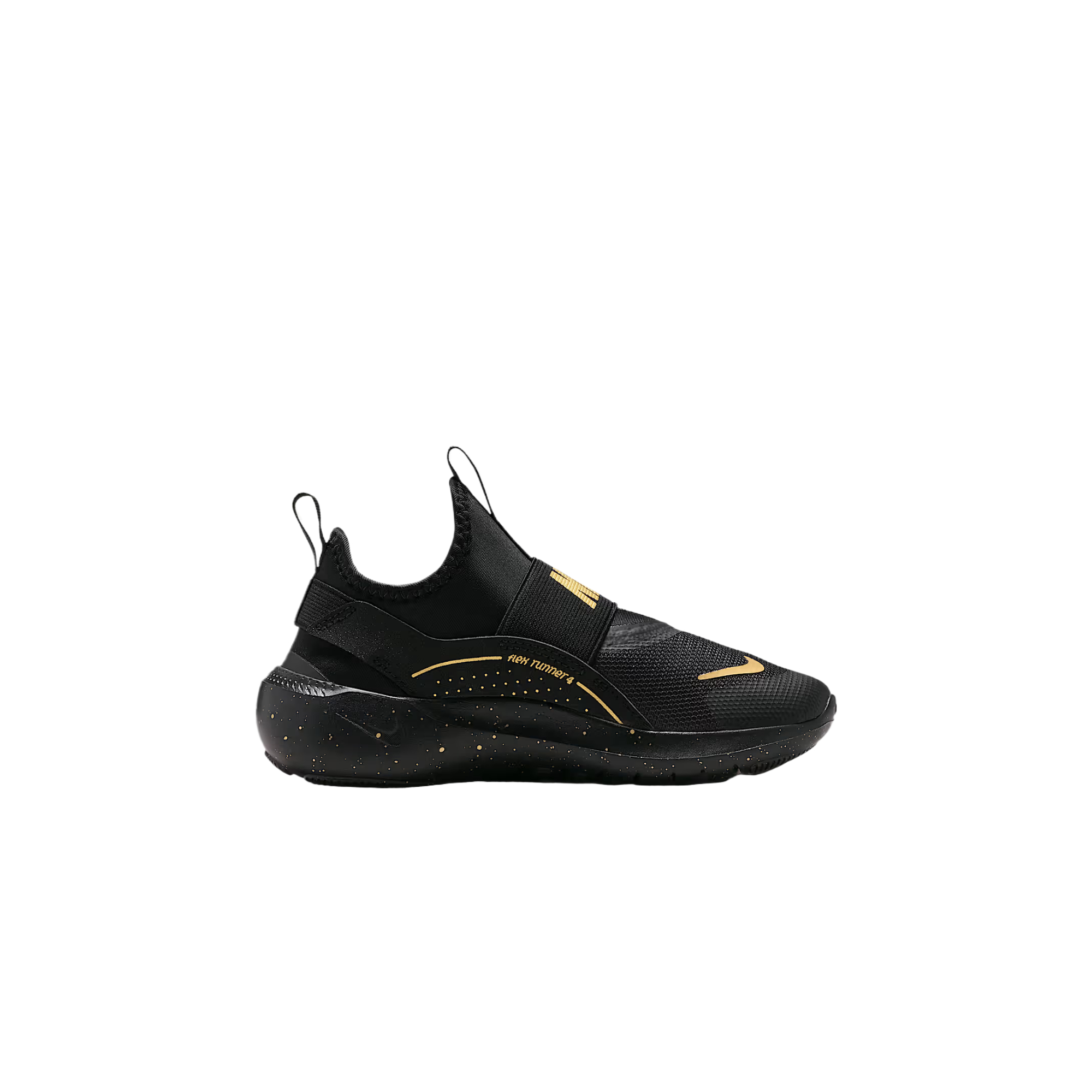 Flex Runner 4 низкие кроссовки для бега детские Nike, черный/золотой — фото 3