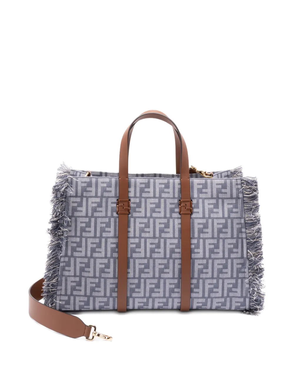 Сумка-тоут с жаккардовым логотипом Fendi, синий — фото 2