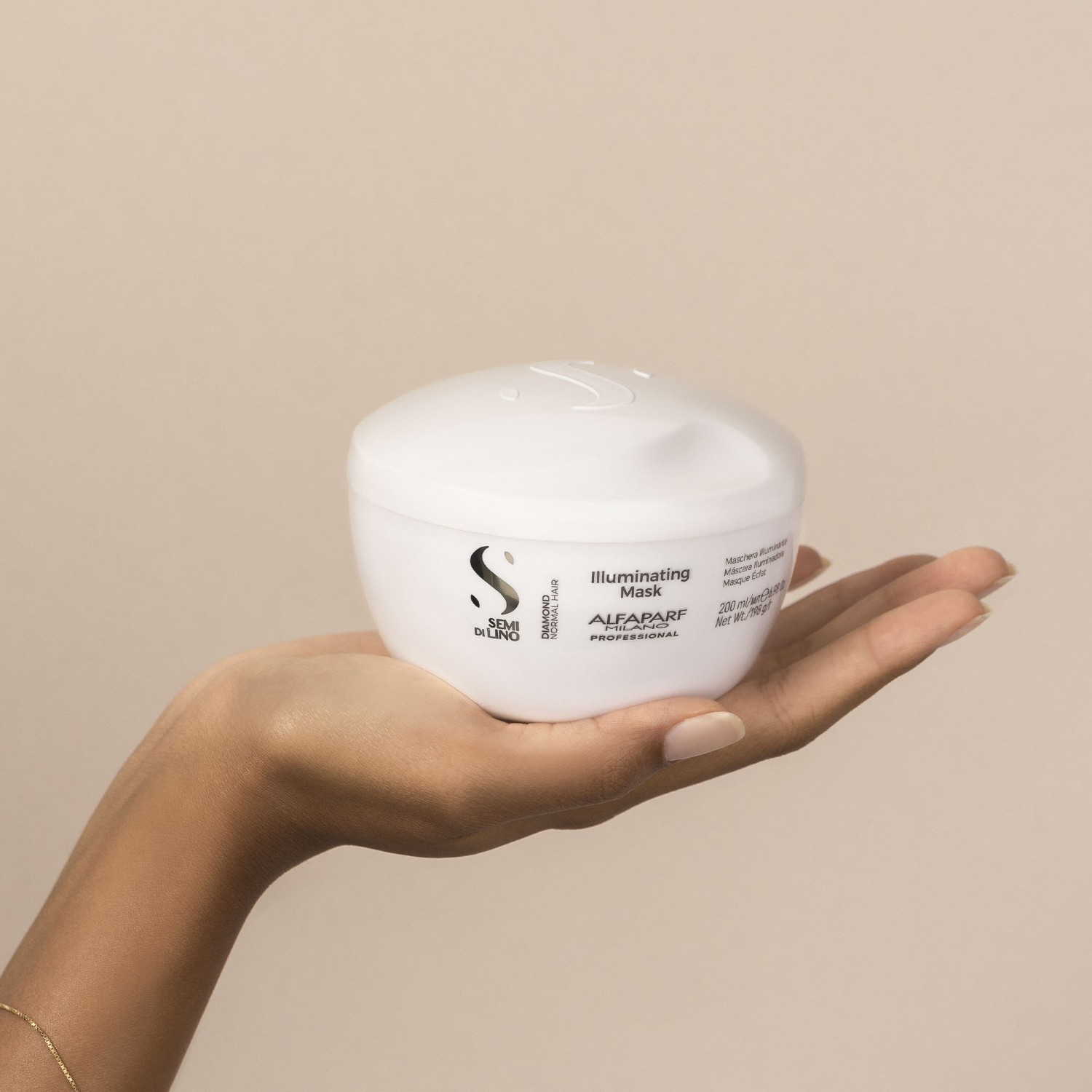 Маска для волос semi di lino diamond illuminating mask Alfaparf Milano, объем 200 мл — фото 3