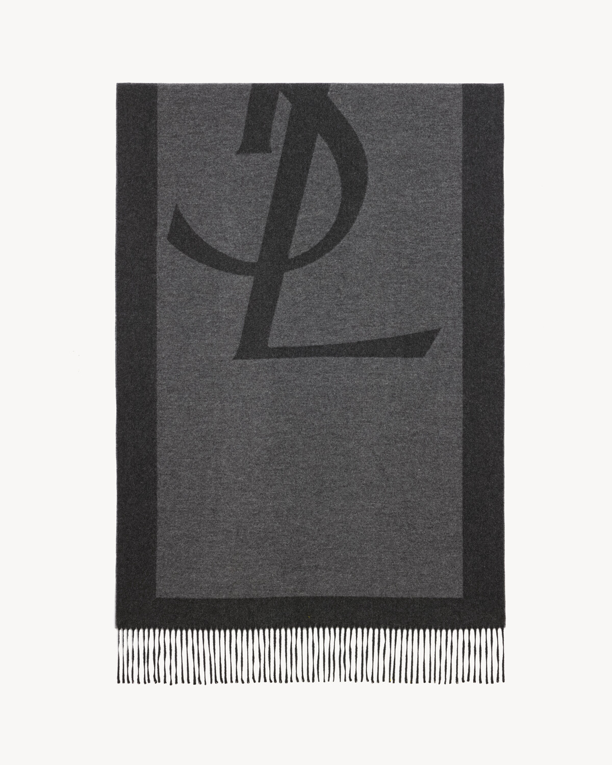 Шарф CASSANDRE из шелкового жаккарда Saint Laurent, серый/серебряный — фото 2