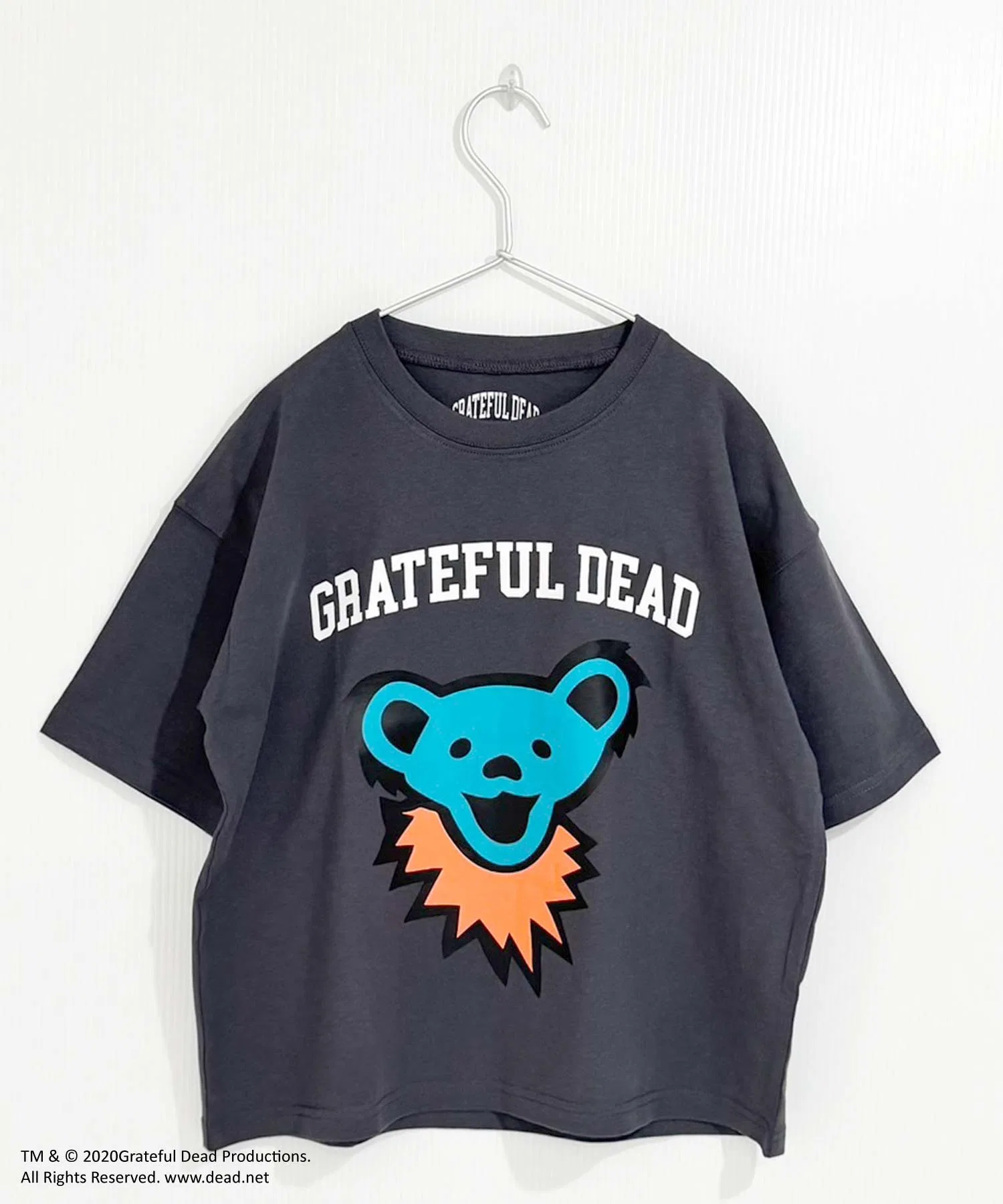 Детская футболка Grateful Dead оверсайз, хлопок SHISKY серая — фото 4