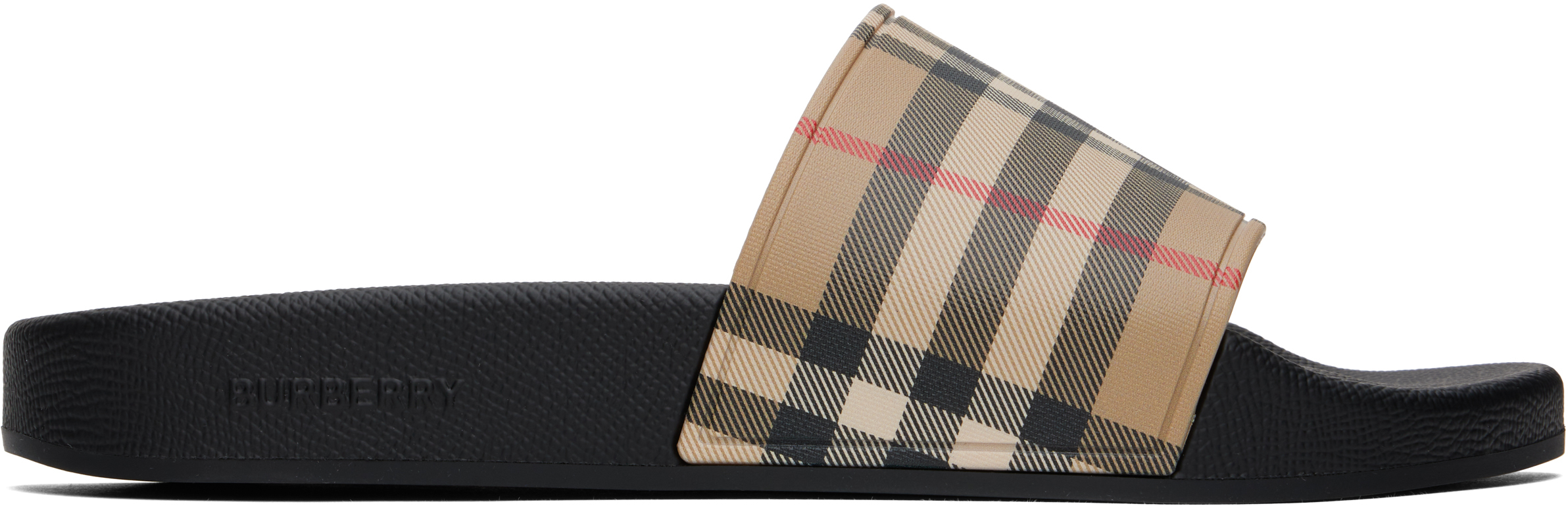 Шлепанцы для бассейна бежевого цвета Burberry, Archive beige