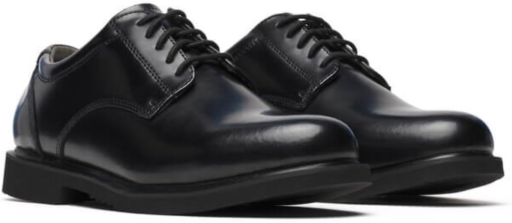 Мужские классические оксфорды Thorogood Uniform Classics черного цвета с высокоглянцевой кожей, съемной стелькой из EVA для комфорта и противоскользящей подошвой из вулканизированной резины — фото 2