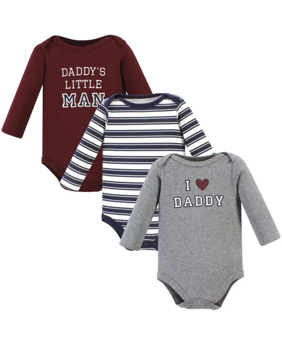 Хлопковые боди с длинными рукавами, комплект из 3 штук Hudson Baby, Boy Daddy 3-Pack