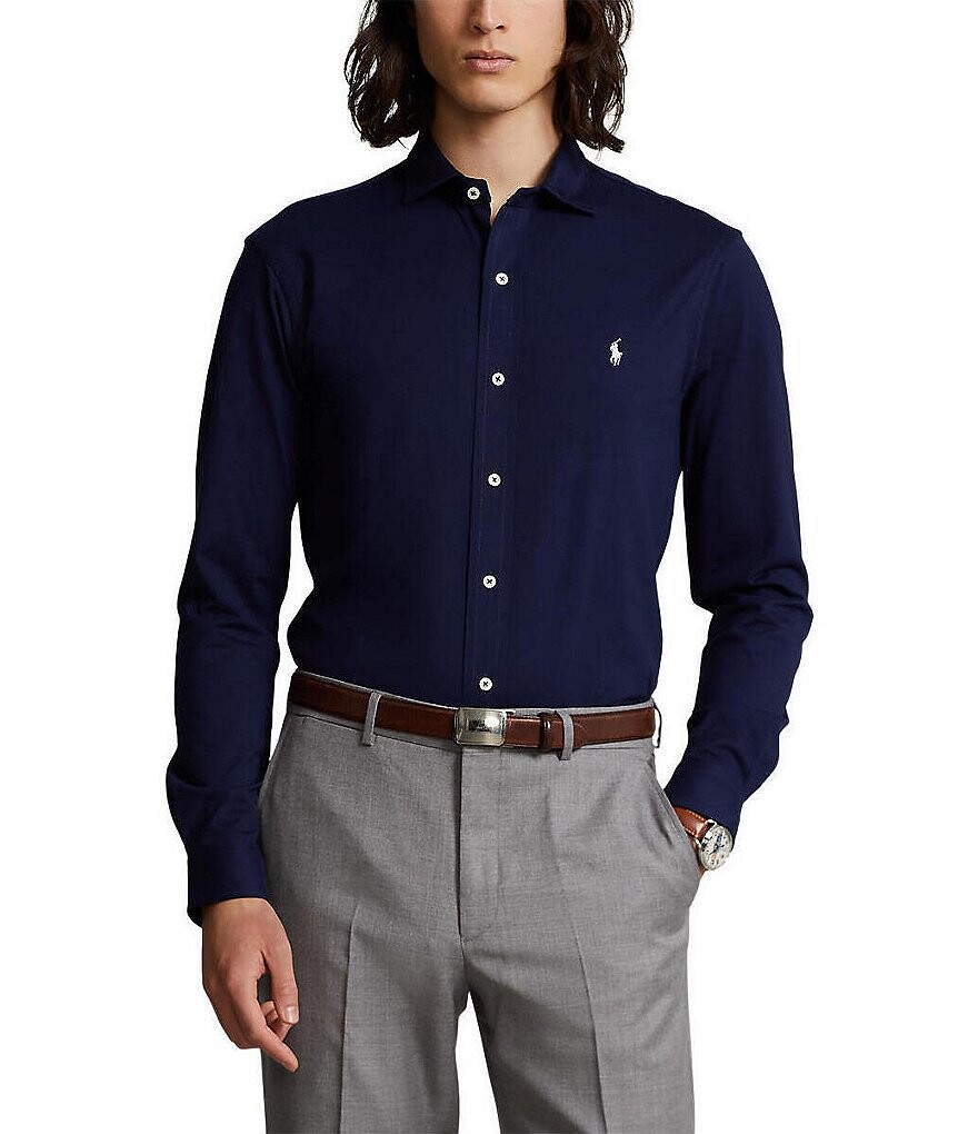 

Трикотажная рубашка с длинными рукавами Polo Ralph Lauren, синий