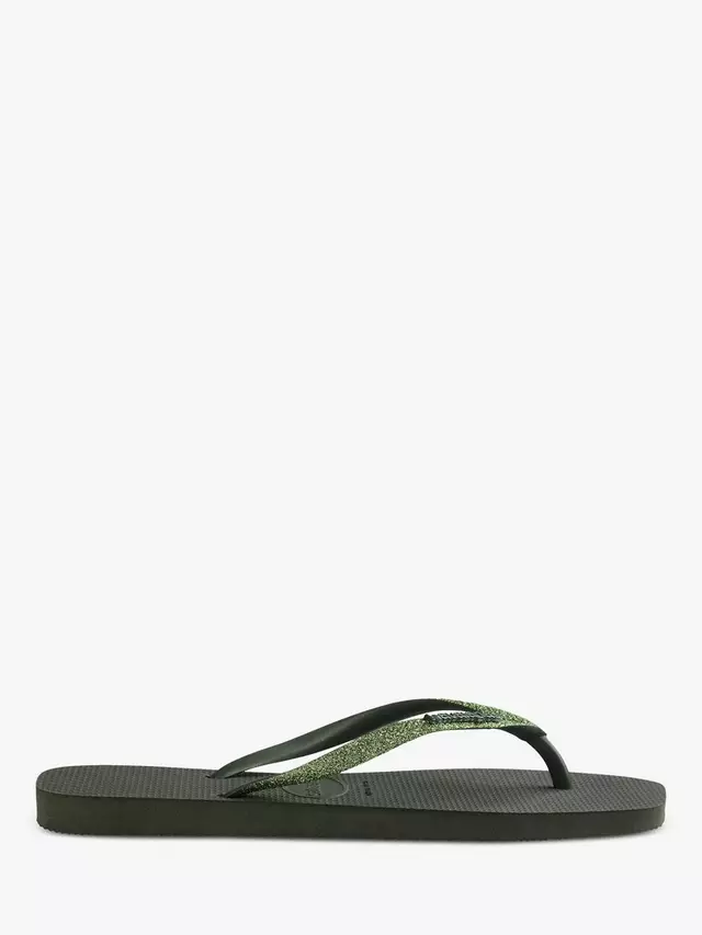 Шлепанцы Havaianas Square Toe Glitter, цвет olive/green