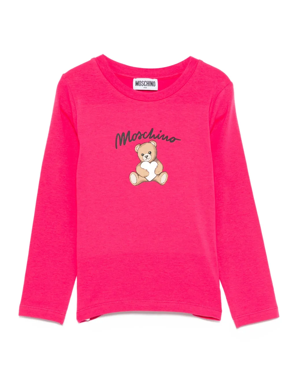 

Топ с длинными рукавами и принтом Moschino Kids, розовый