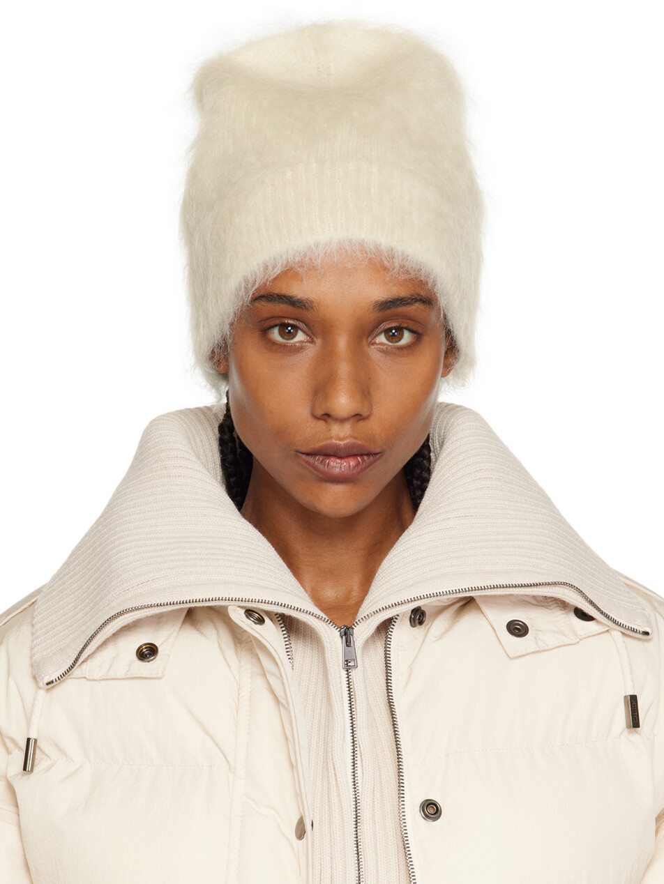 

Белая шапка с начесом Jil Sander