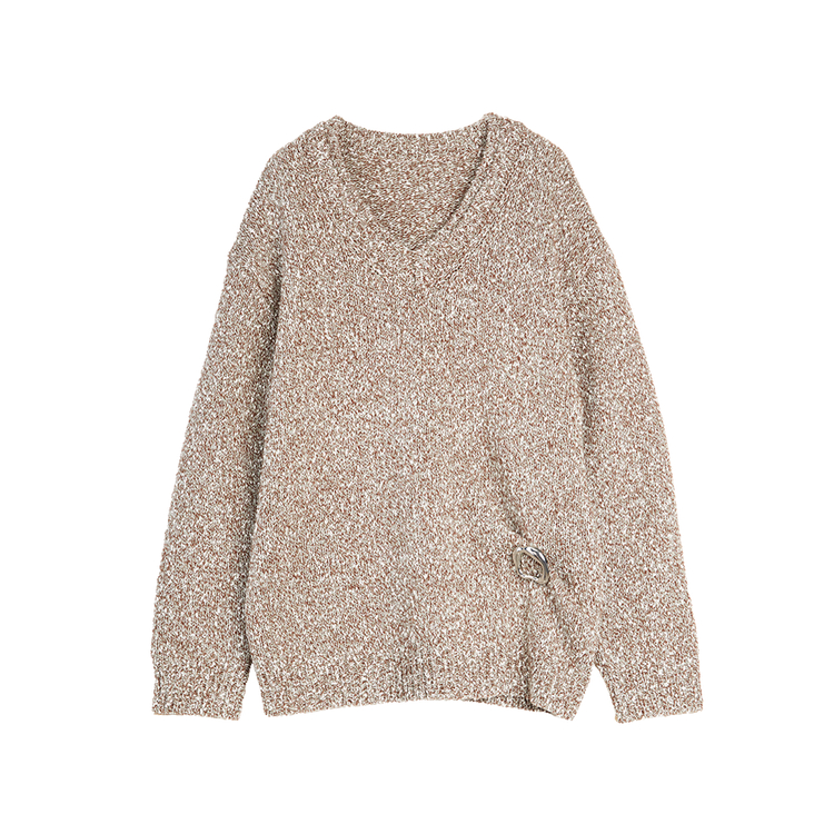 

ELLE Свитер Women's Coffee V-образный вырез Moderate Others