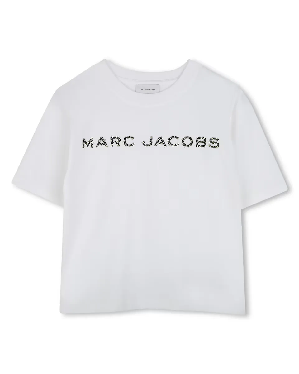 

Футболка из хлопка для девочек с коротким рукавом Marc Jacobs, белый