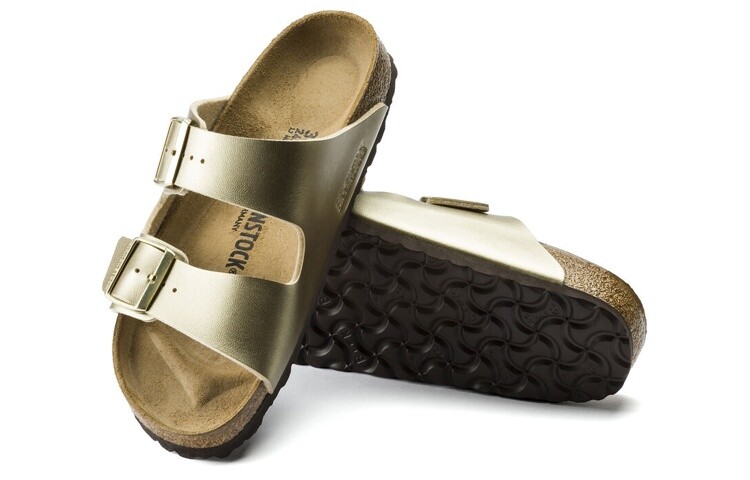 Сандалии с пряжками Arizona Birkenstock, золотой — фото 4
