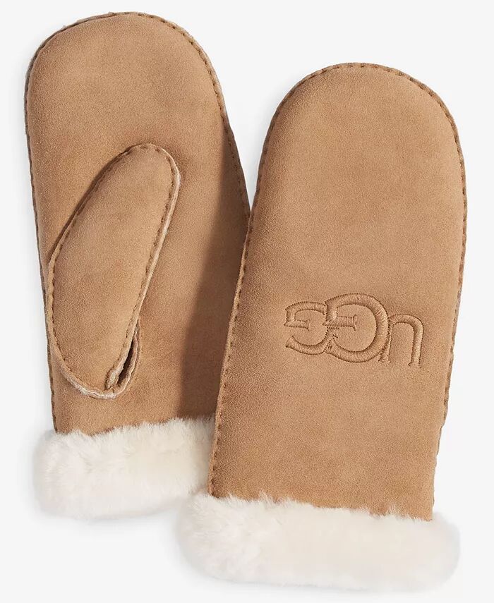 

Женские варежки из овчины с вышивкой UGG UGG®, коричневый