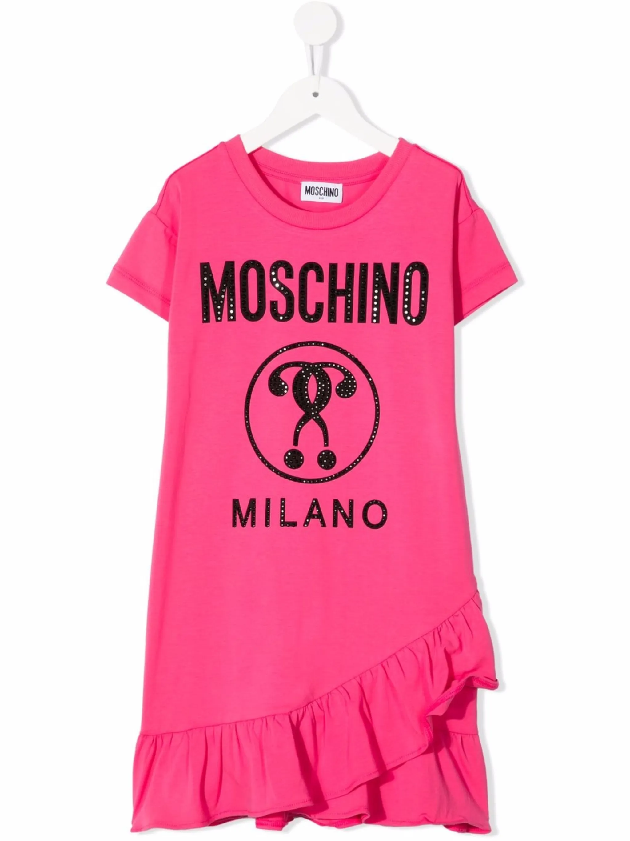 

Платье-футболка с логотипом Moschino Kids, розовый