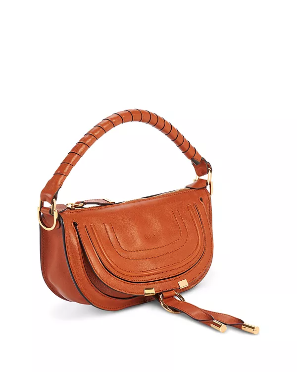 Миниатюрная кожаная сумка через плечо Marcie Chloé, коричневый — фото 3