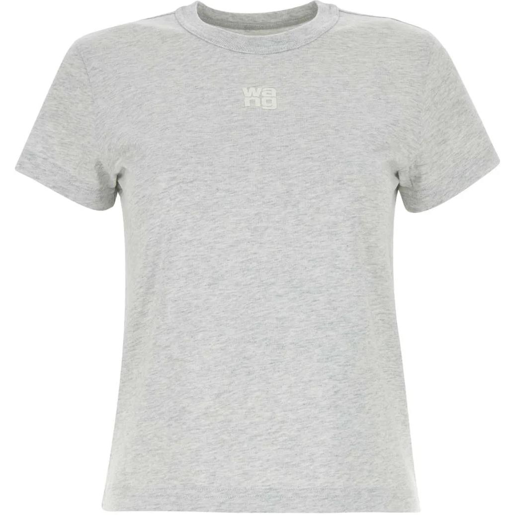 Футболка Regular Fit с круглым вырезом Alexander Wang, серая — фото 2