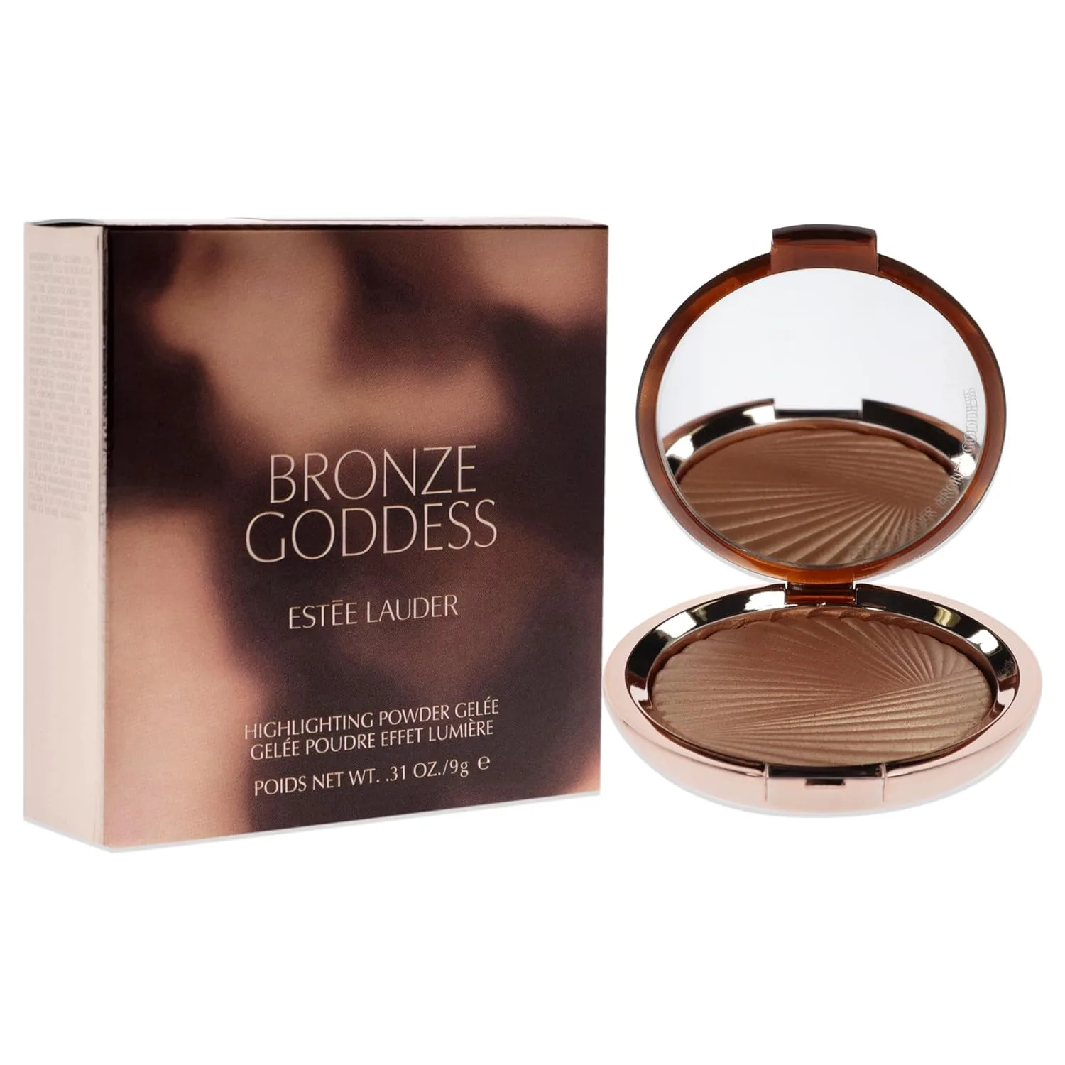 Хайлайтер-пудра Estée Lauder Bronze Goddess Highlighting Powder Gelée | Регулируемая интенсивность цвета и сияние, 0,31 унции, 02 Solar Crush - Medium Copper Bronze with Luminous Pearl — фото 3