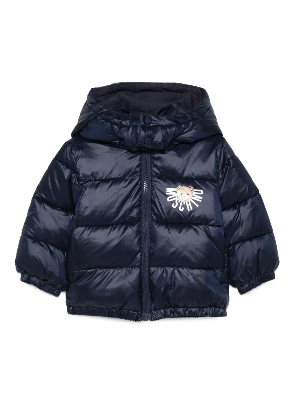

Утепленная куртка с логотипом Moschino Kids, синий