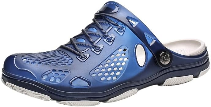 

Мужские сабо, водные туфли, сандалии, шлепанцы, противоскользящие, легкие, на липучке, регулируемый ремешок, для пляжа, бассейна, на улице, в саду, на кухне, для душа Hhhchpm, синий