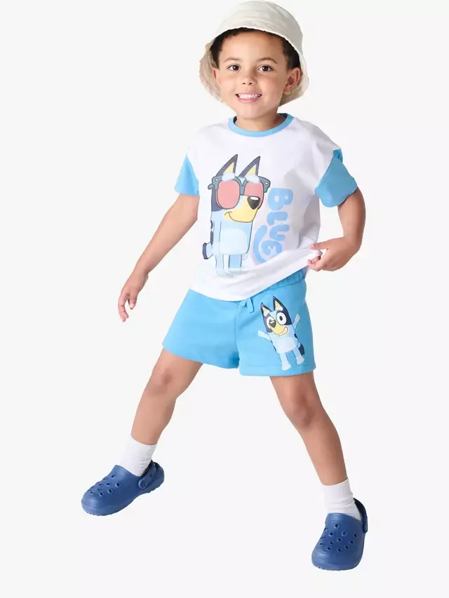 Детский хлопковый комплект Bluey: футболка и шорты, синий Brand Threads