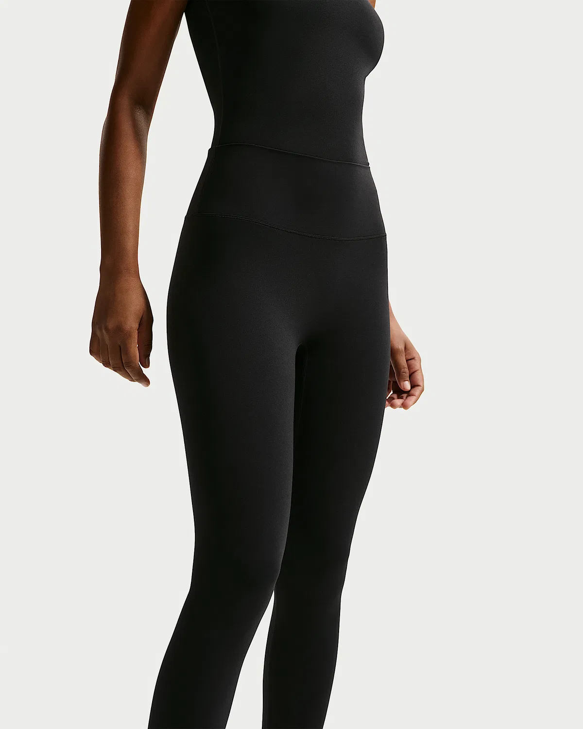 Женские леггинсы Nike Zenvy с высокой талией, полной длиной, без переднего шва, Black/Cool Grey — фото 2