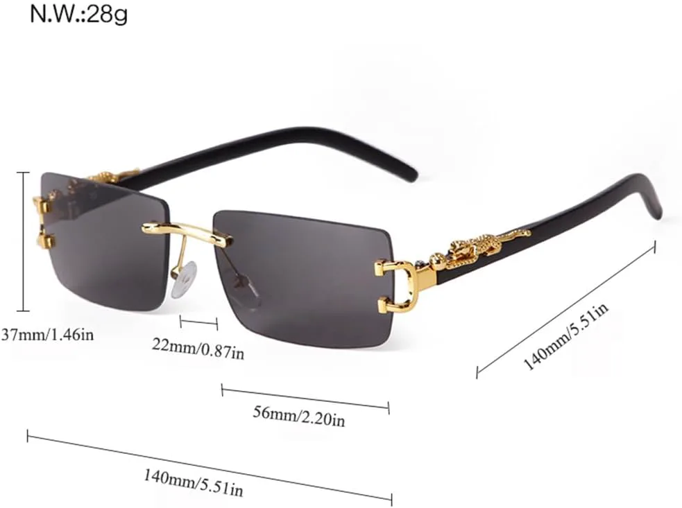 

Солнцезащитные очки без оправы прямоугольной формы для женщин, ретро-солнцезащитные очки без оправы с градиентными линзами для мужчин VFDHN, C5 Gradient Green