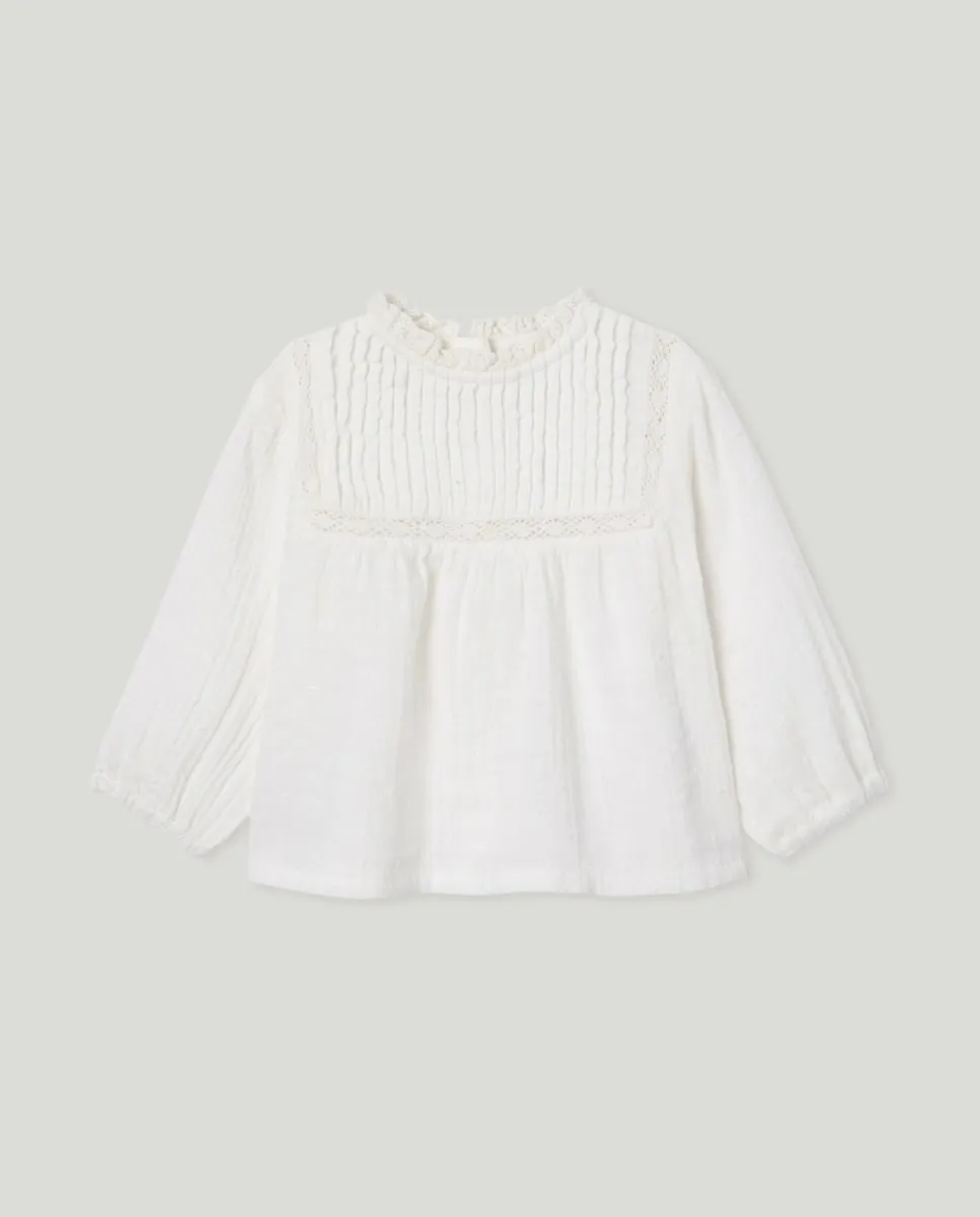 

Рубашка с длинным рукавом и шнурками для девочки Baby El Corte Inglés, белый