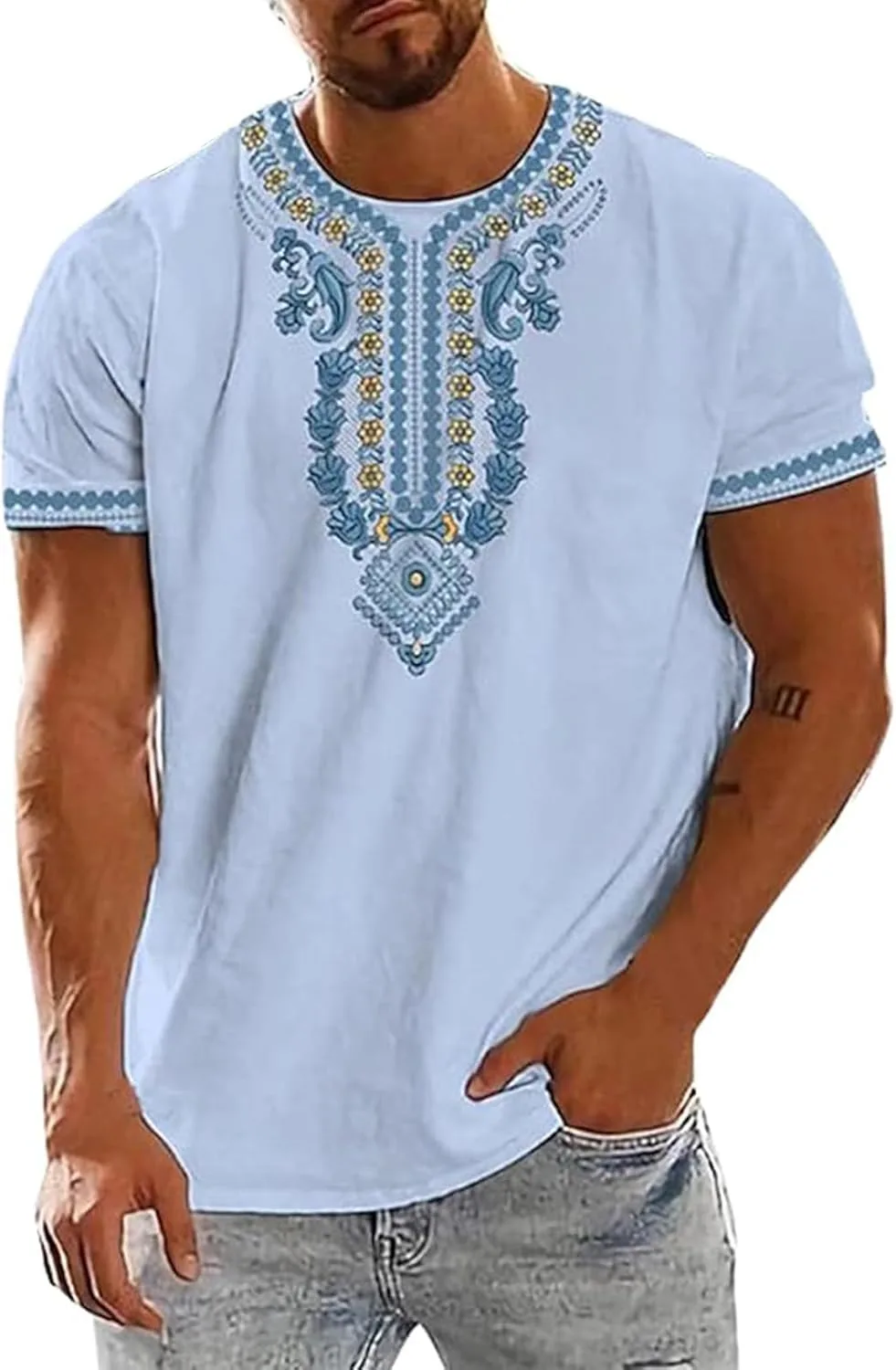

Мужская футболка с принтом Dashiki, короткий рукав xoxingysm