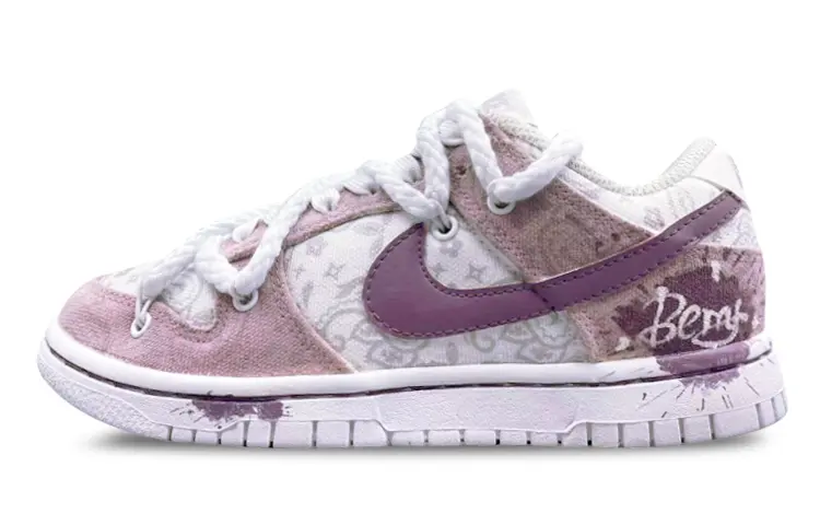 

Кроссовки Nike Dunk Skateboarding Shoes Women's Low-top White, фиолетовый